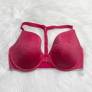 Victoria’s Secret Racerback Semi Demi Pink Strappy Women’s Bra Size 36DD